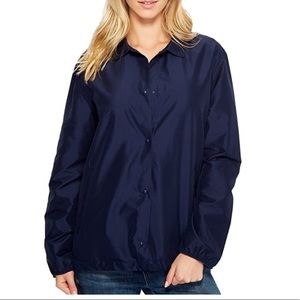 Herschel Supply Company Coat Voyage Coach Snap Front Raincoat Navy Size Large